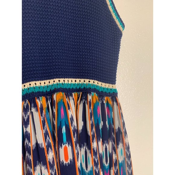 Xhilaration Womens Size XS Crocheted knit Top Print Bottom Maxi Dress Tank Multi - Picture 4 of 6